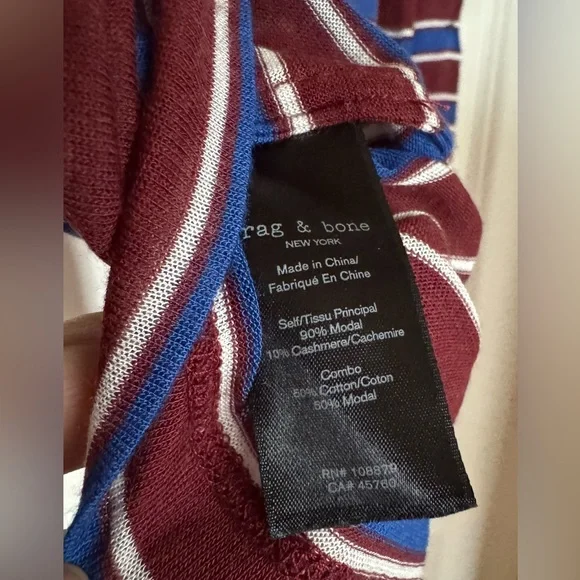 Rag & Bone Avery Striped Tee - Picture 5 of 7